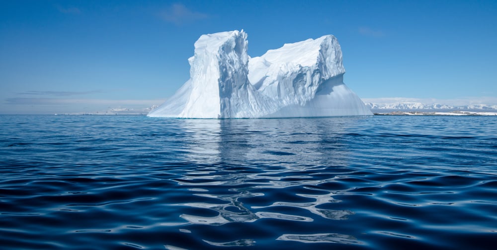 icebergs float far above the water
